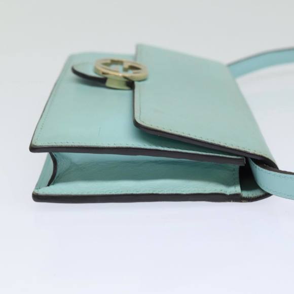 GUCCI Shoulder Wallet Leather Light Blue 369664 Auth mr248 - Picture 3 of 16